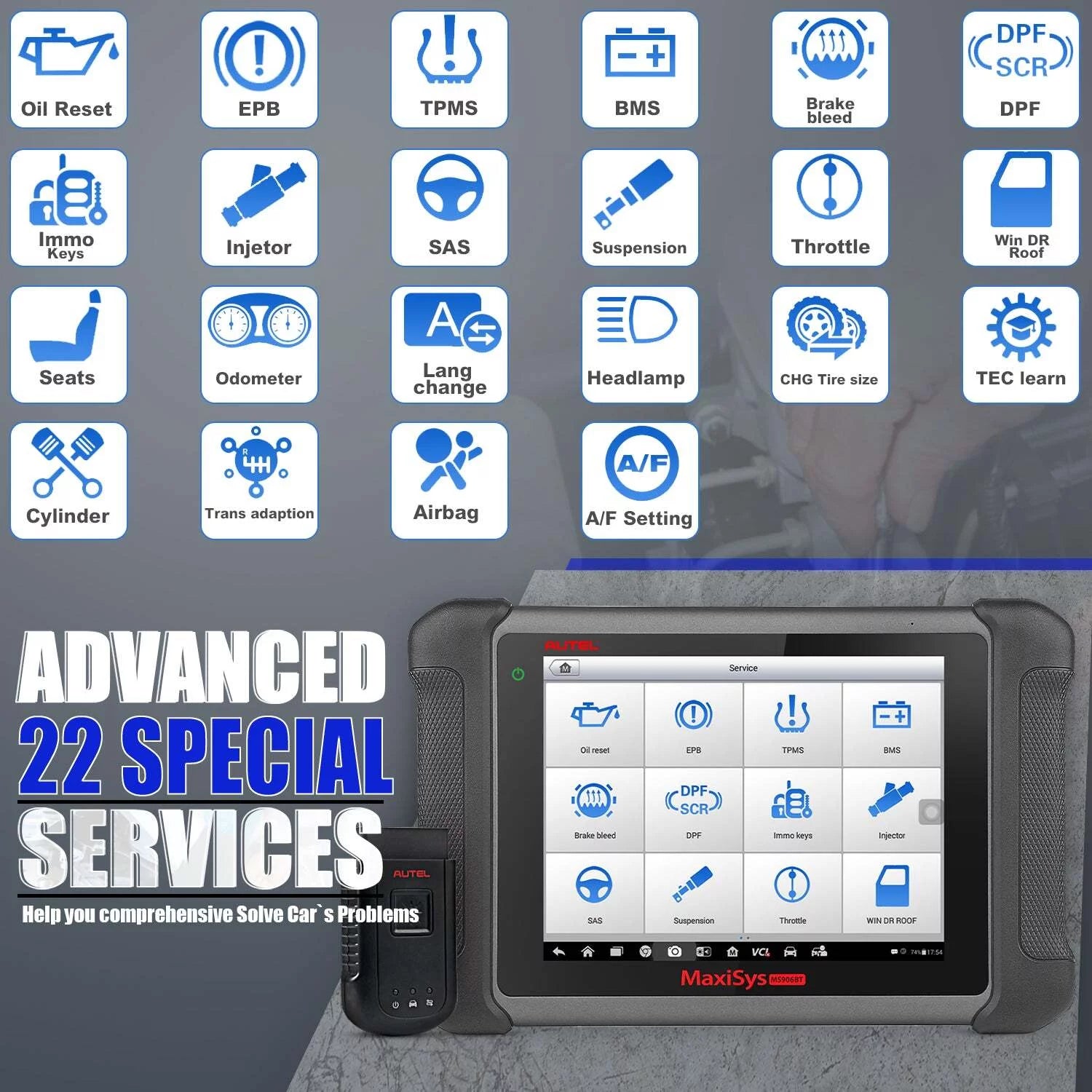 Auto Diagnostic Scan Tool with ECU Coding and Bi-Directional Testing G736