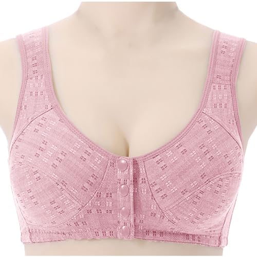 Front Closure Bras for Older Women Plus Size No Underwire O6018