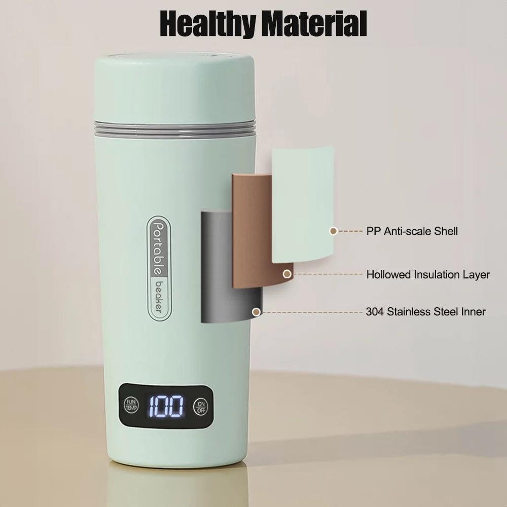Portable Electric Kettle, 350ml, Spill-Proof Hot Water Boiler with Keep Warm Function W543