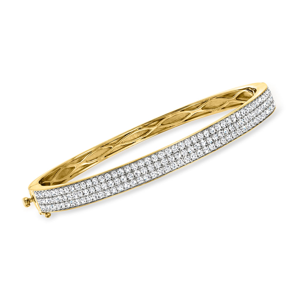 Ross-Simons 2.00 ct. t.w. Diamond Bangle Bracelet in 18kt Gold Over Sterling, Women's, Adult