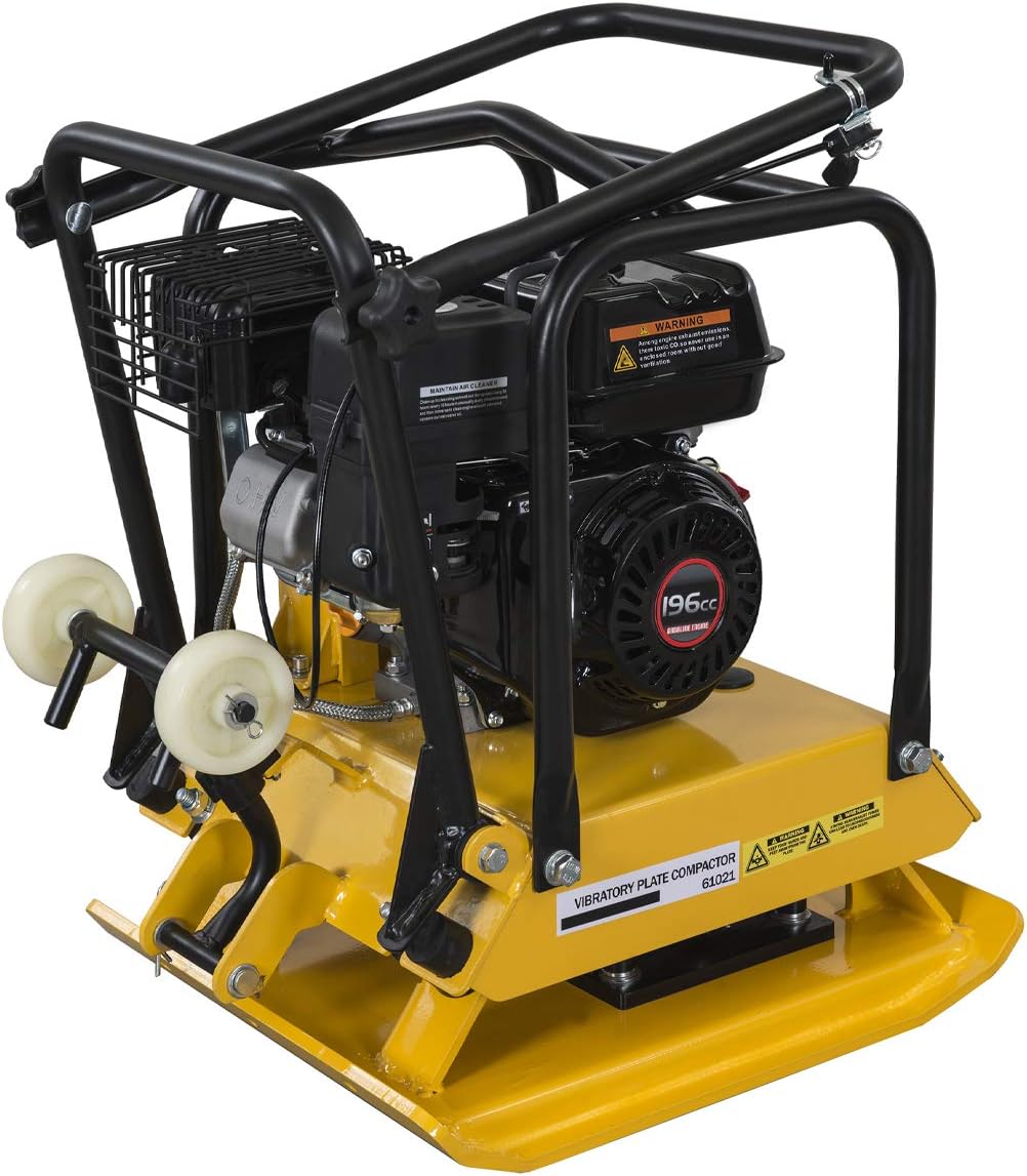 6.5hp Walk Behind Plate Compactor 2248lbs Force Foldable Handle S6932