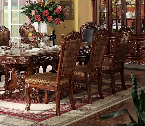 9pc Formal Dining Table Set with 6 Side Chairs and 2 Arm Chairs, Solid Wood Extendable, Seats 8 Y3336
