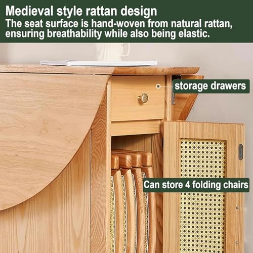Round Folding Dining Table with Storage Space P859798