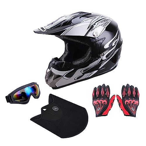 Off-Road Motorcycle Helmet with Goggle, Gloves & Mask V369861