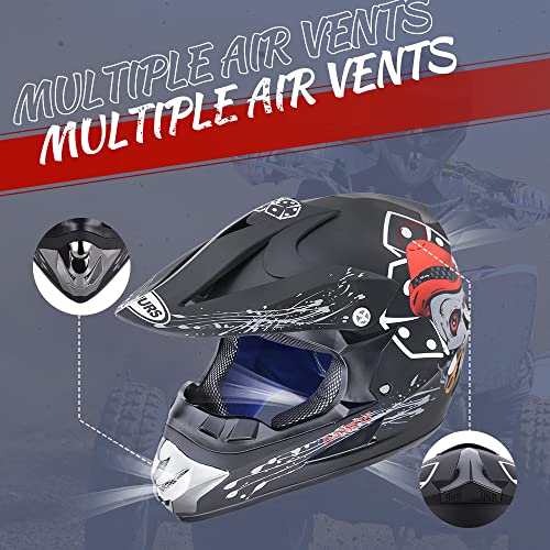 Off-Road Motorcycle Helmet with Goggle, Gloves & Mask V369861