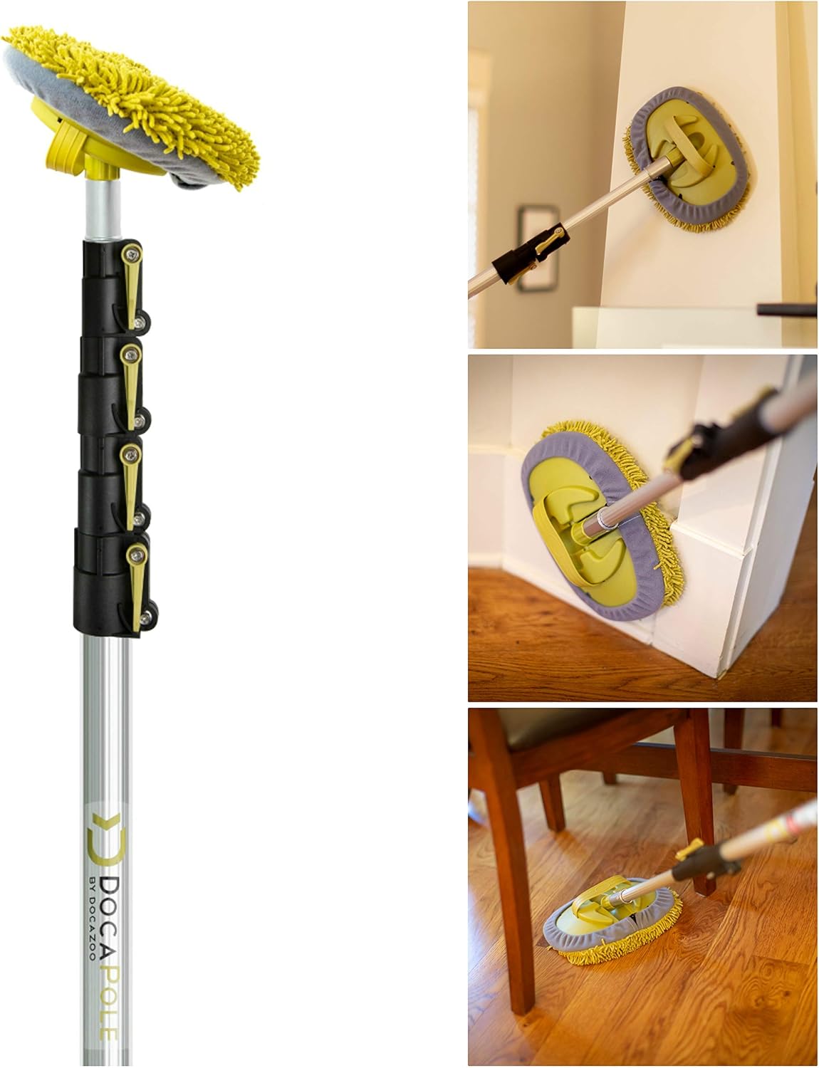 Wall Duster with Telescoping Pole and Microfiber Cleaning Head for Ceilings F21407