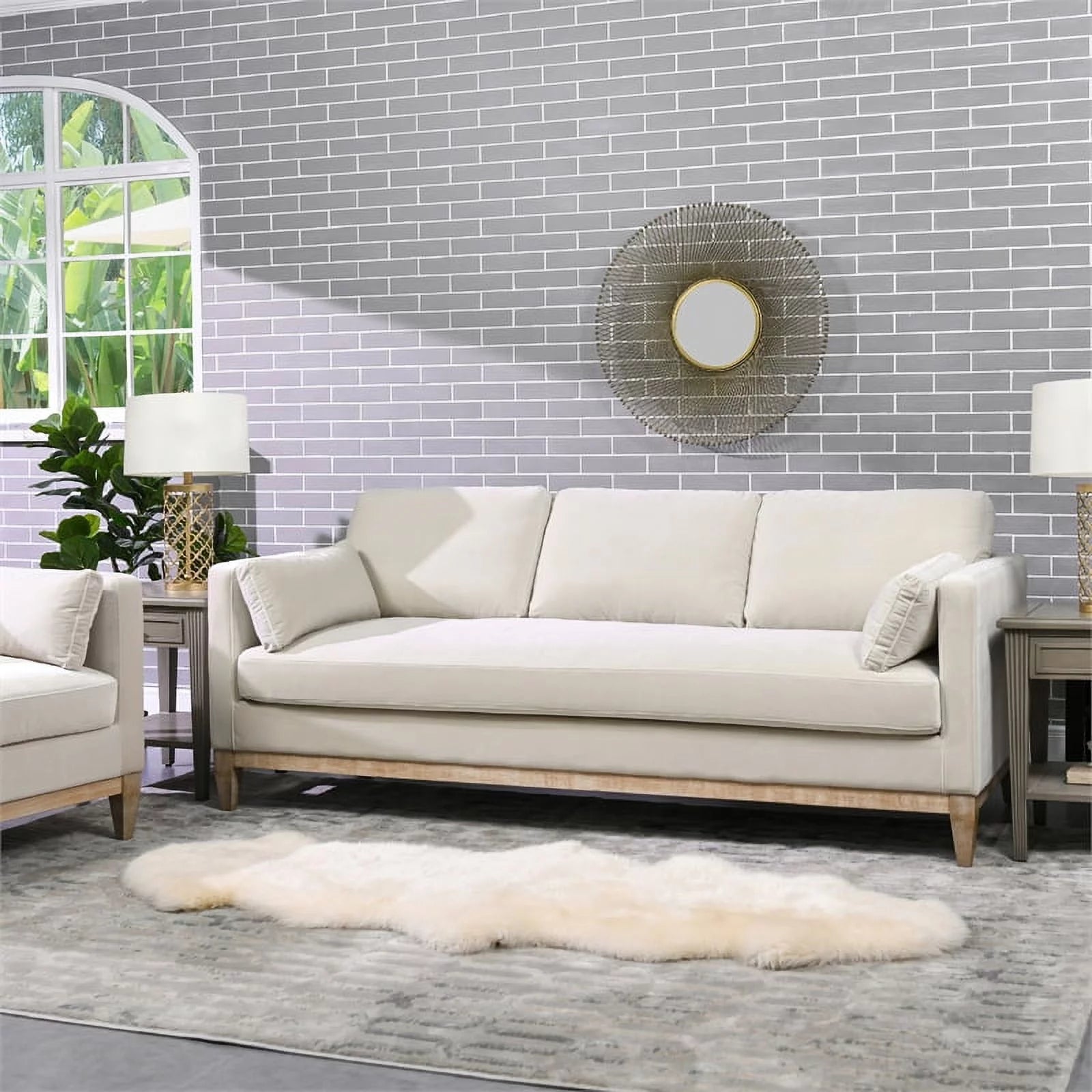 Modern Farmhouse Sofa 84" French Beige B8826