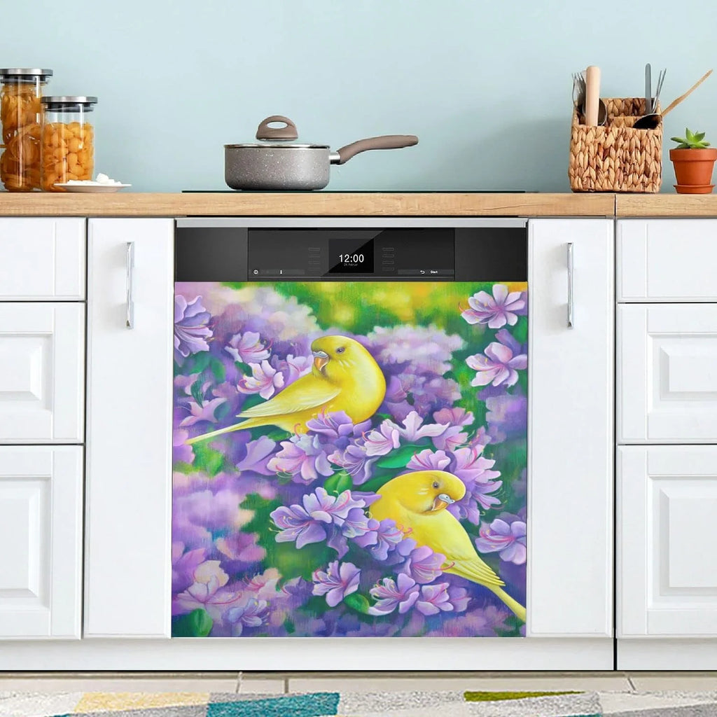 Yellow Parrots Magnetic Dishwasher Sticker Kitchen Decor 23x26in G335435