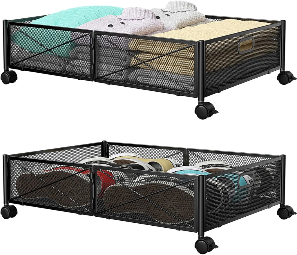 Under Bed Storage Containers with Wheels, 2-Pack B1329