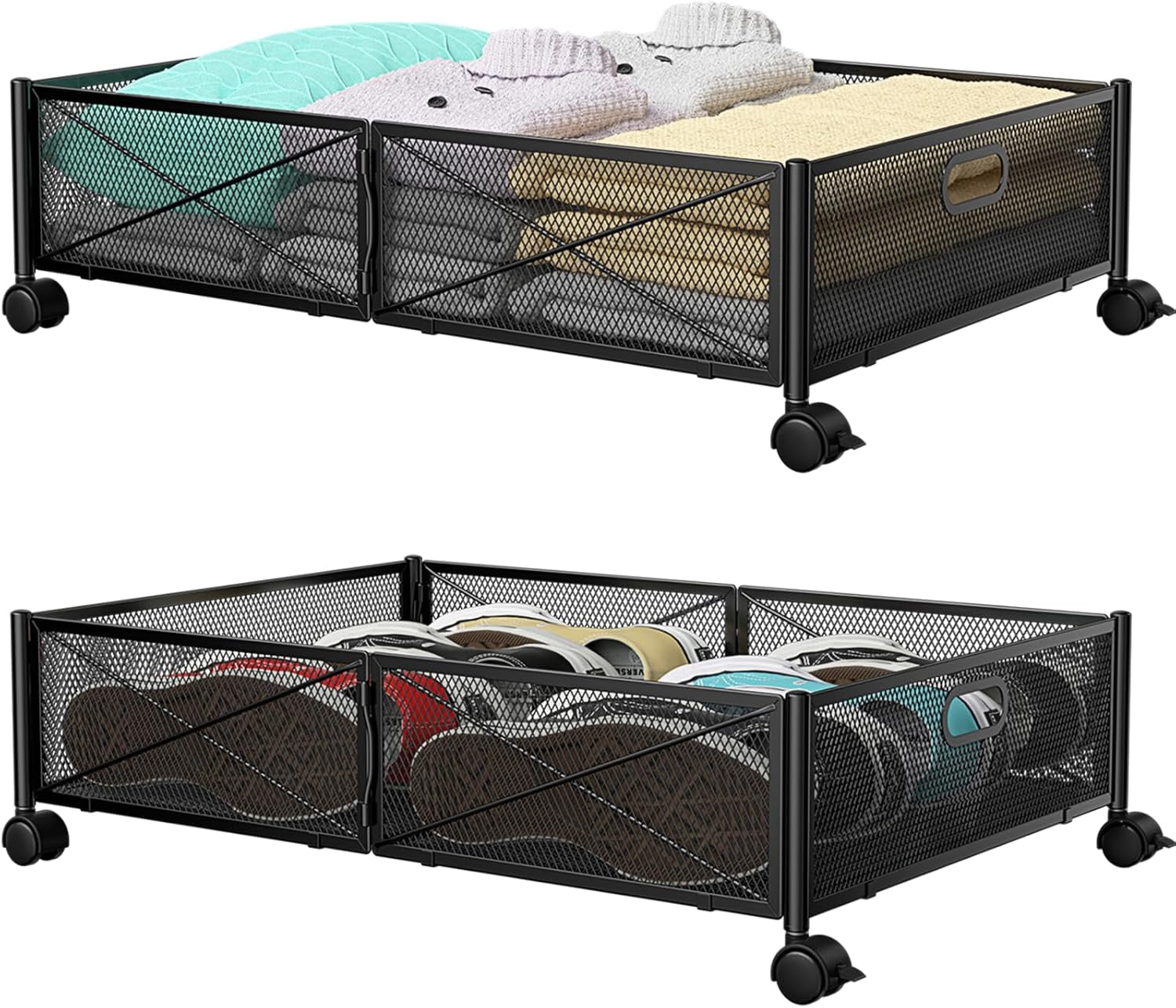 Under Bed Storage Containers with Wheels, 2-Pack B1329