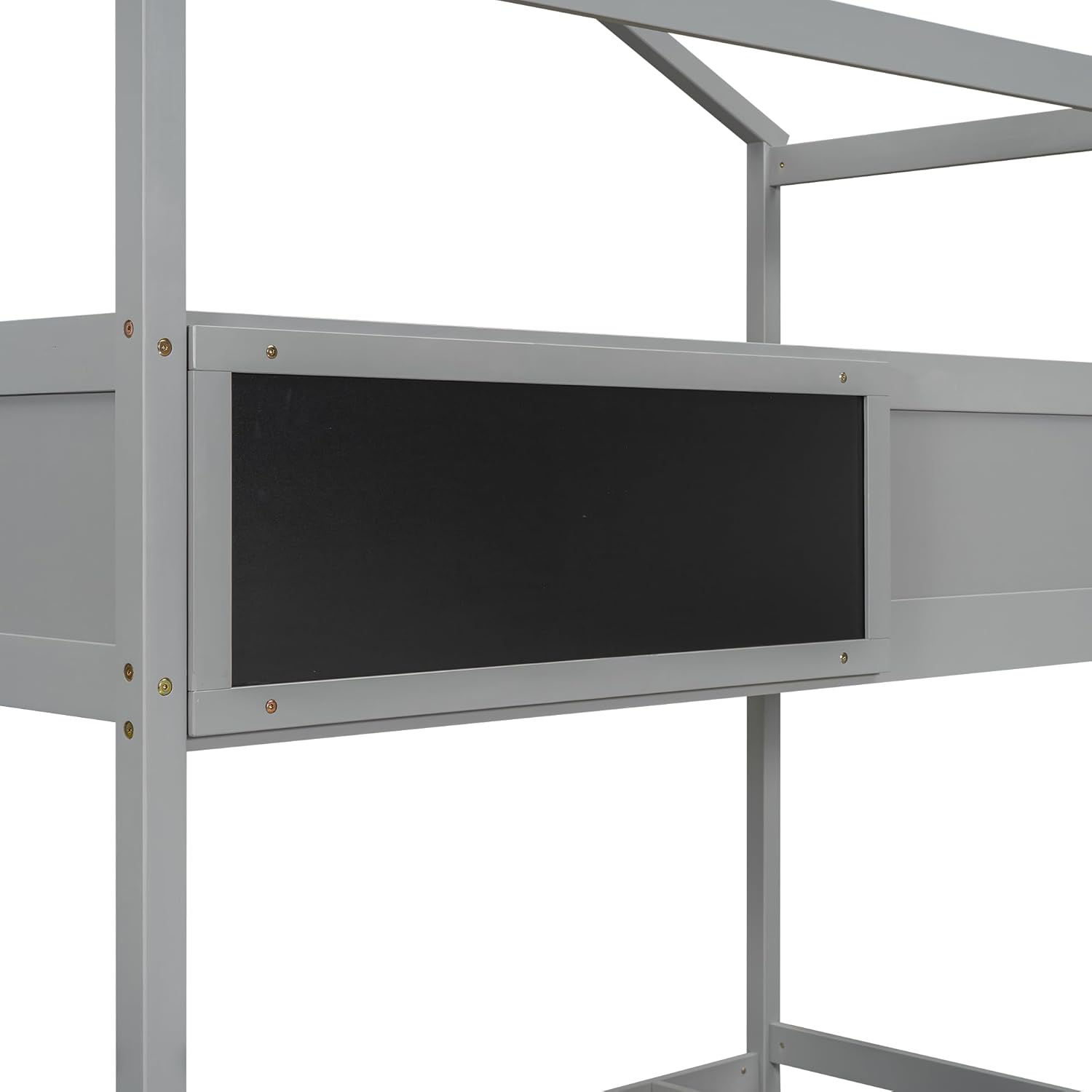 Twin Over Full Bunk Bed with Storage Stairs and Blackboard W837