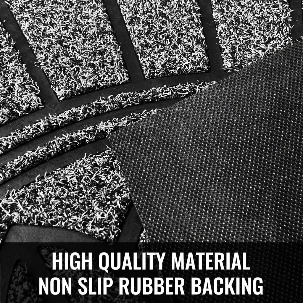 Half Round Door Mat, Non-Slip Rubber, Low-Profile for High Traffic Areas U904450