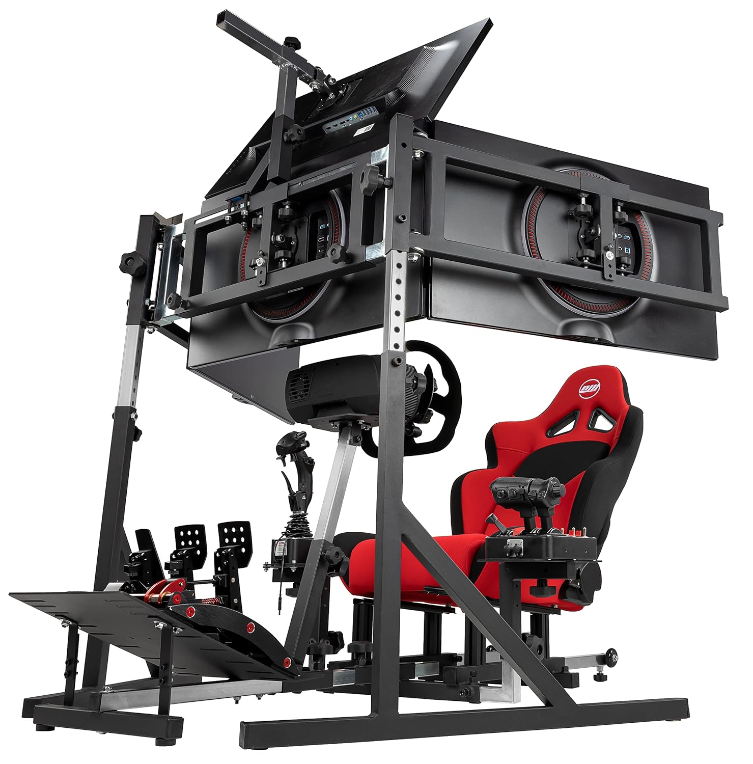Triple Monitor Floor Stand for Racing and Flight Simulators, VESA Mount U746595