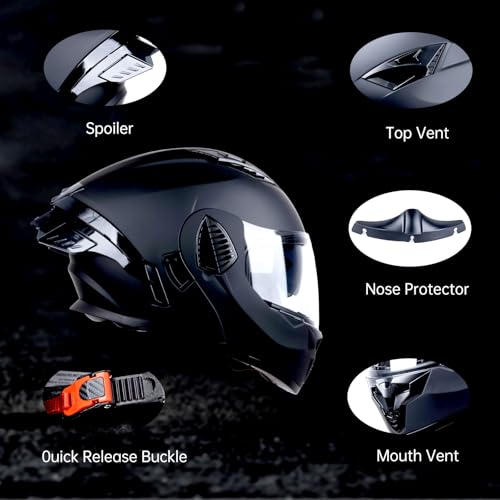 Modular Motorcycle Helmet Dual Visor Flip Up for Adults S807847