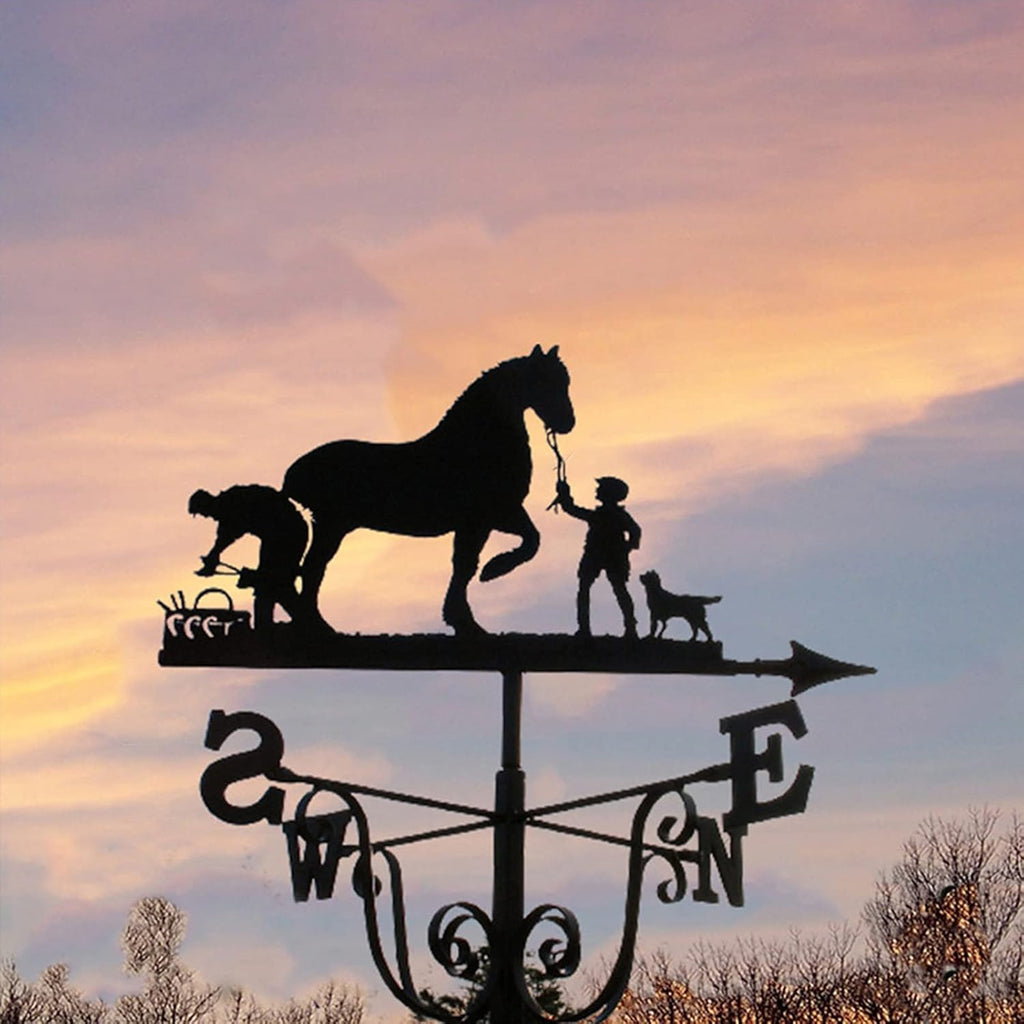Metal Weathervane with Roof Mount for Garden Decor O489