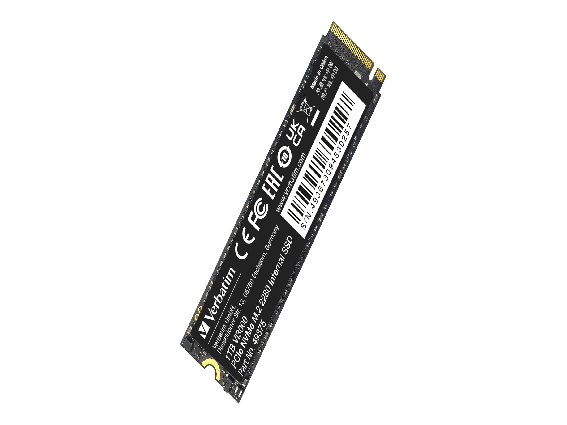 Verbatim Vi3000 1 TB Solid State Drive, M.2 2280 Internal, PCI Express NVMe (PCI Express NVMe x4)