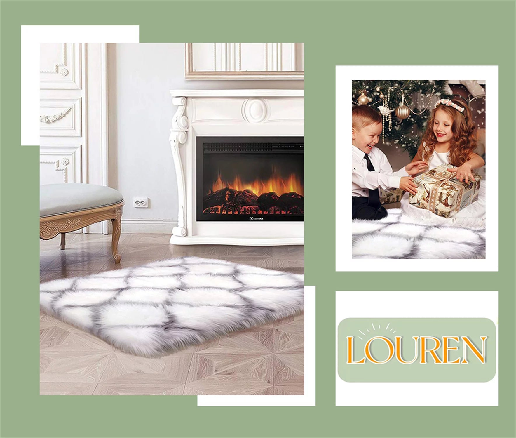 Fluffy Faux Fur Shag Area Rug G300982