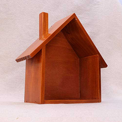 Wooden Floating House Shaped Wall Shelf Storage Rack Y119784