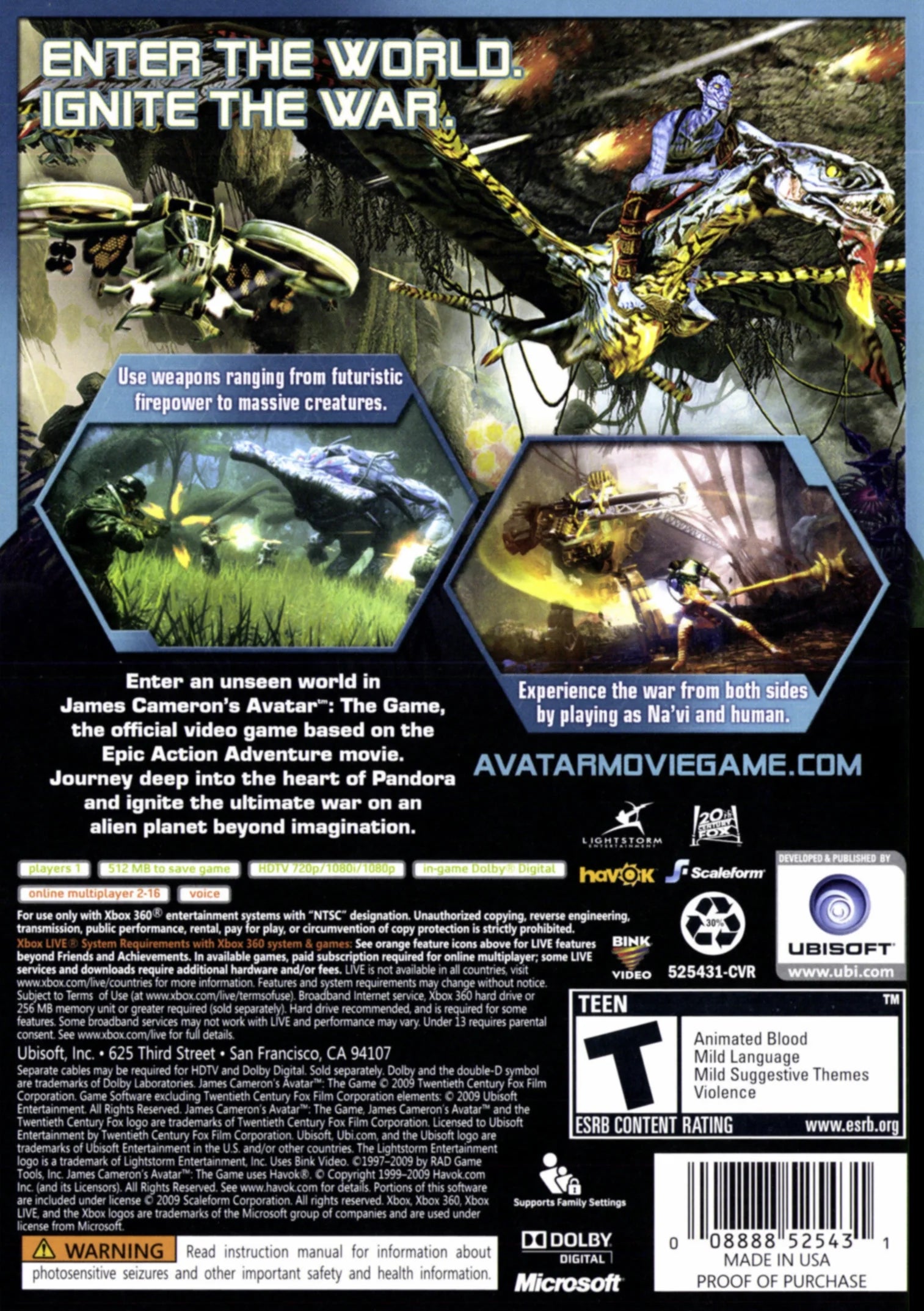 Avatar: The Game - Xbox 360 R6736