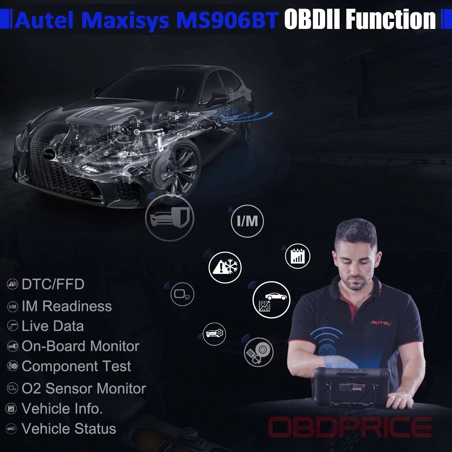 Auto Diagnostic Scan Tool with ECU Coding and Bi-Directional Testing G736