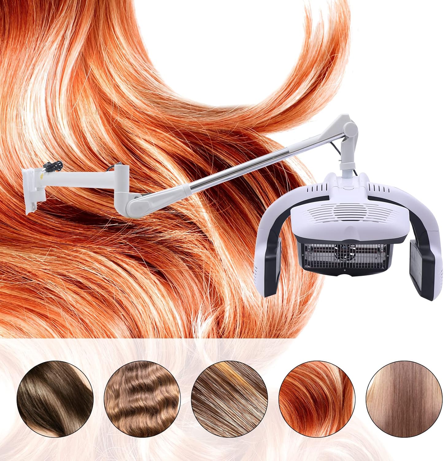 Wall Mounted Hair Dryer with LCD Display and Adjustable Swing Arm A440