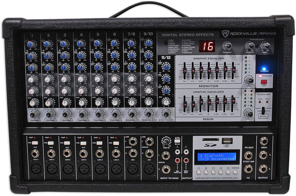 12 Channel 4800W Powered Mixer with 7 Band EQ and Effects Q7001