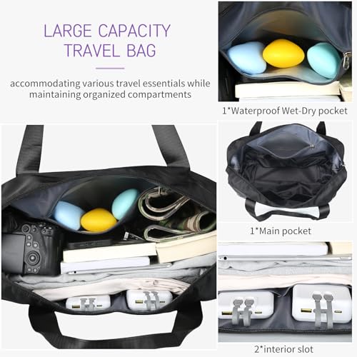 Rolling Duffel Bag, Expandable Carry-On with Wheels, Large Weekend Bag X2665