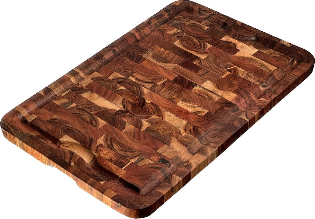 Organic End-Grain Acacia Cutting Board with Juice Groove, 24 x 16 x 1 R2500