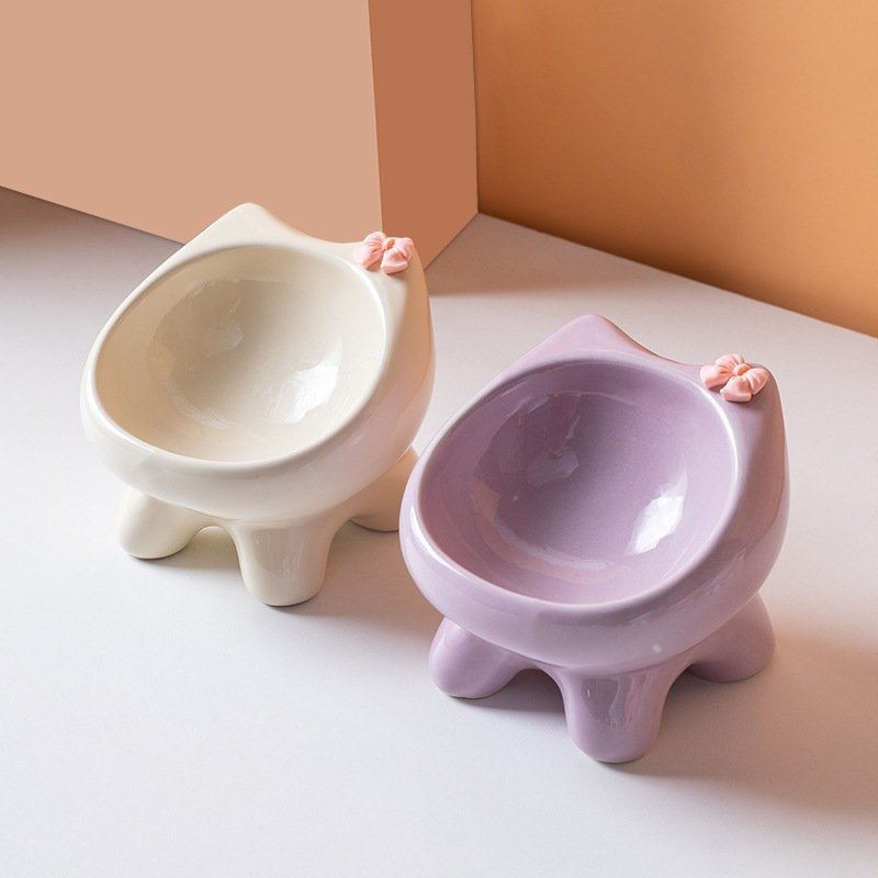Ceramic Pet Bowl for Dogs & Cats with Silicone Placemat W908