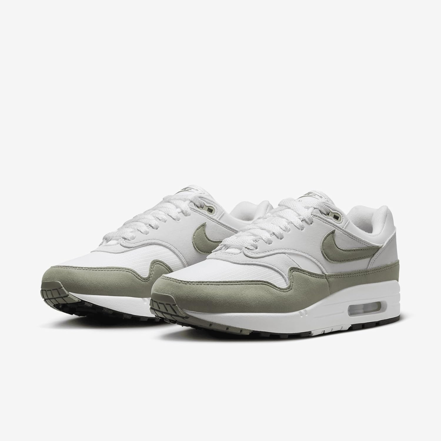 Women's Air Max 1 Shoes, White Grey Black M214633