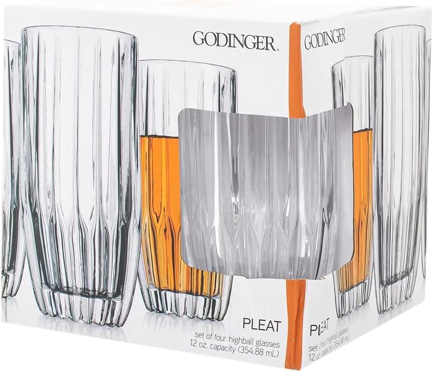 Pleated Highball Glass Set of 4 L78385