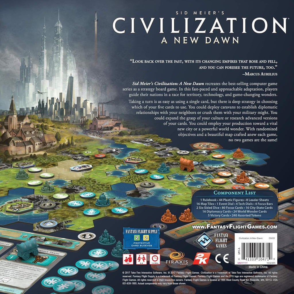 Civilization Board Game - Tactical Strategy for Ages 14+, 2-4 Players M722577