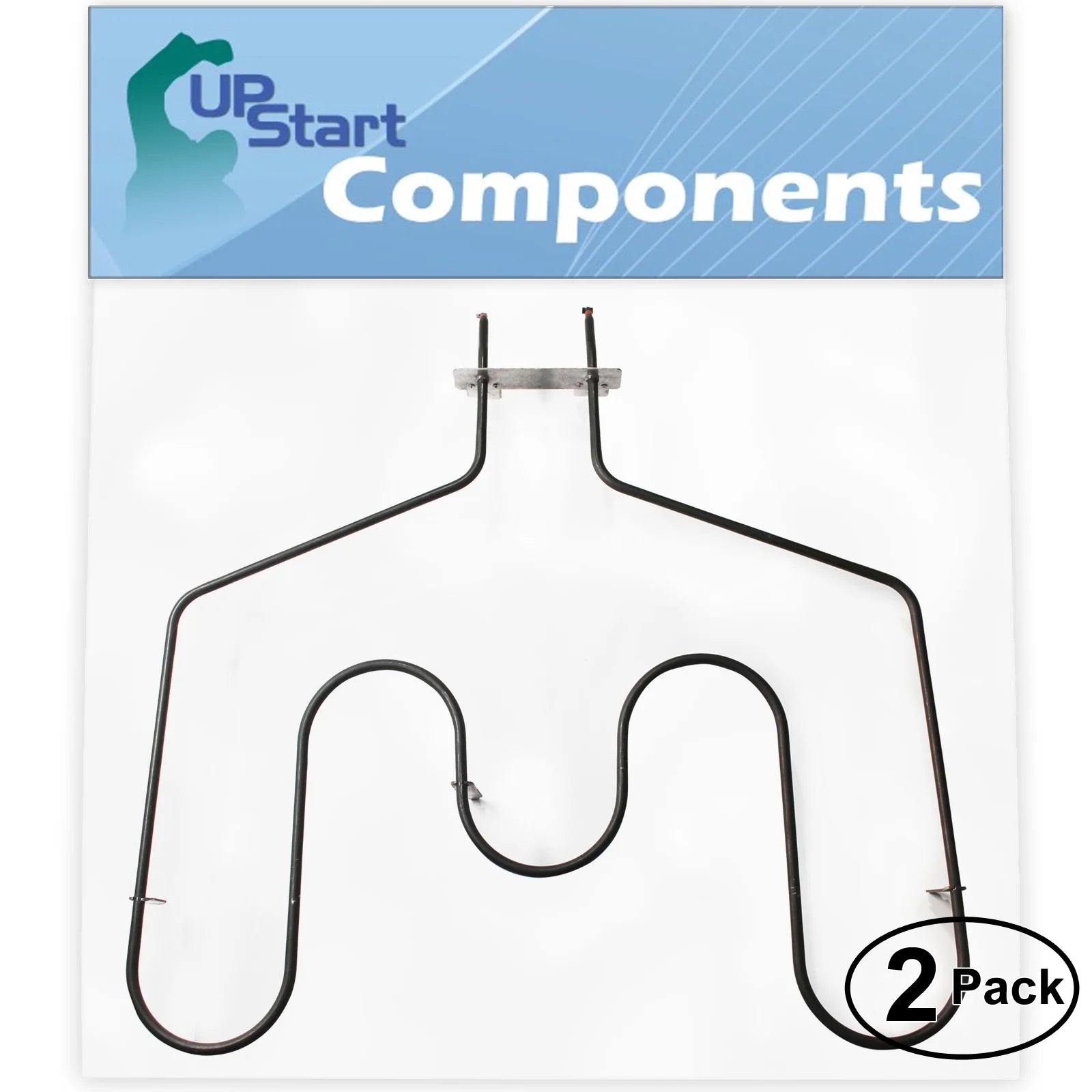 2-Pack Replacement for General Electric JBP26BB1AD Bake Element - Compatible with General Electric WB44T10011 Oven Heating Element