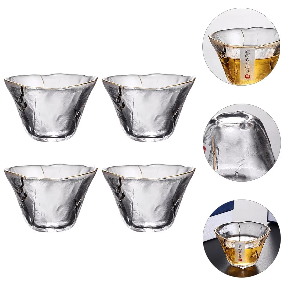 Japanese-Style Sake Cups 4pcs Glass Drinking Cups R971