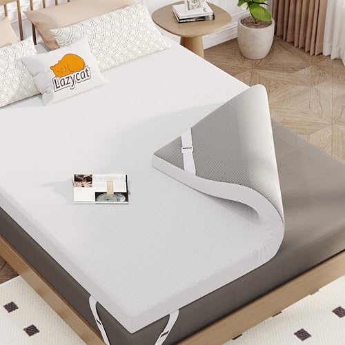 3 Inch Twin XL Size Mattress Topper,Cooling Gel Memory Foam Mattress Bed with Removable & Washable Cover,Relieve Back Pain, Soft Firmness Feel for Bunk Bed, Dorm Room,CertiPUR-US Certified