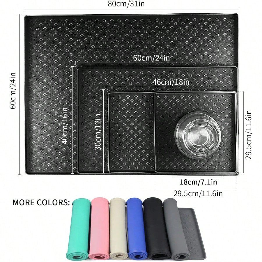 Waterproof Anti-Slip Silicone Pet Feeding Mat for Dog and Cat X7307