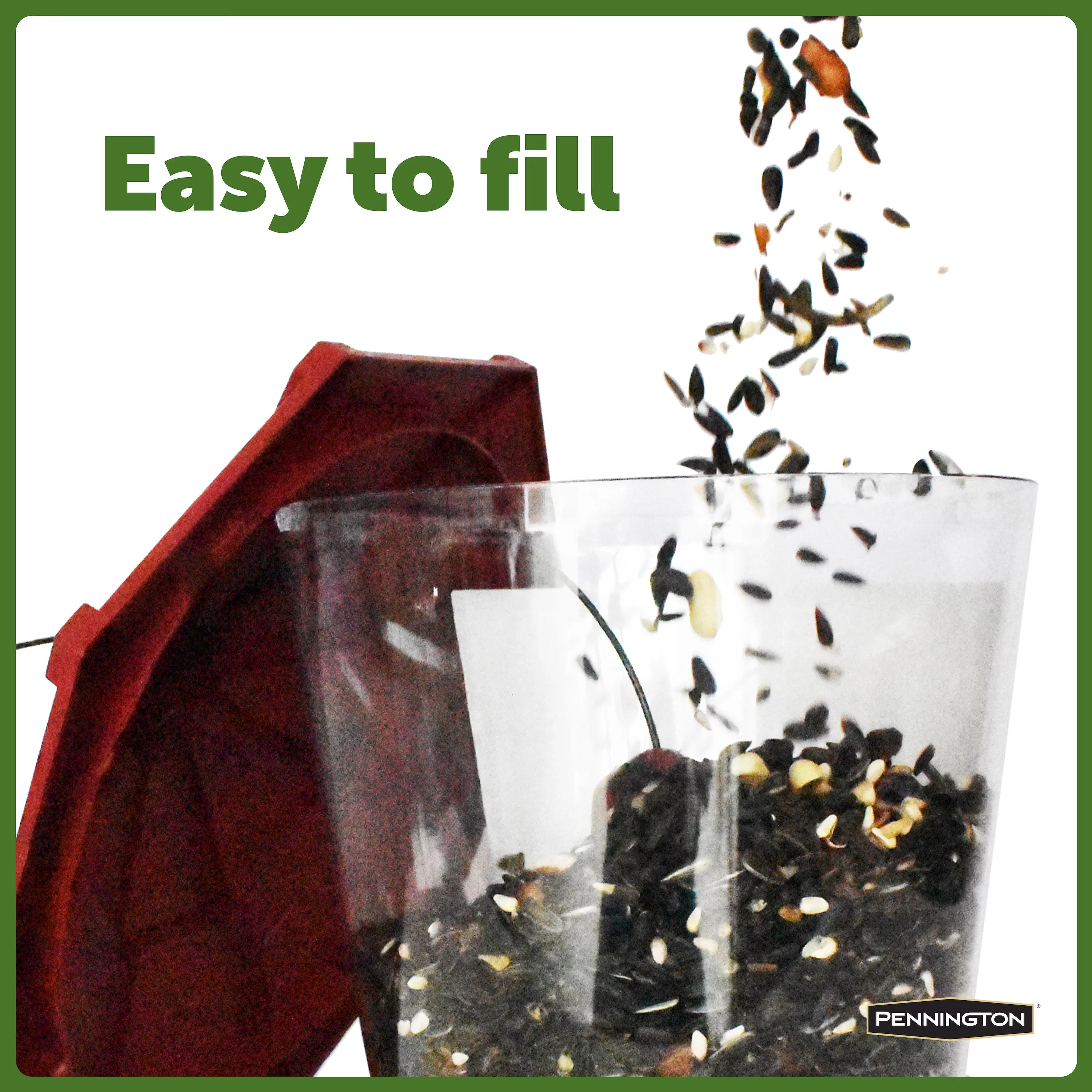 Red Recycled Plastic Wild Bird Hopper Feeder, 7 lb, 2 Pack W5740
