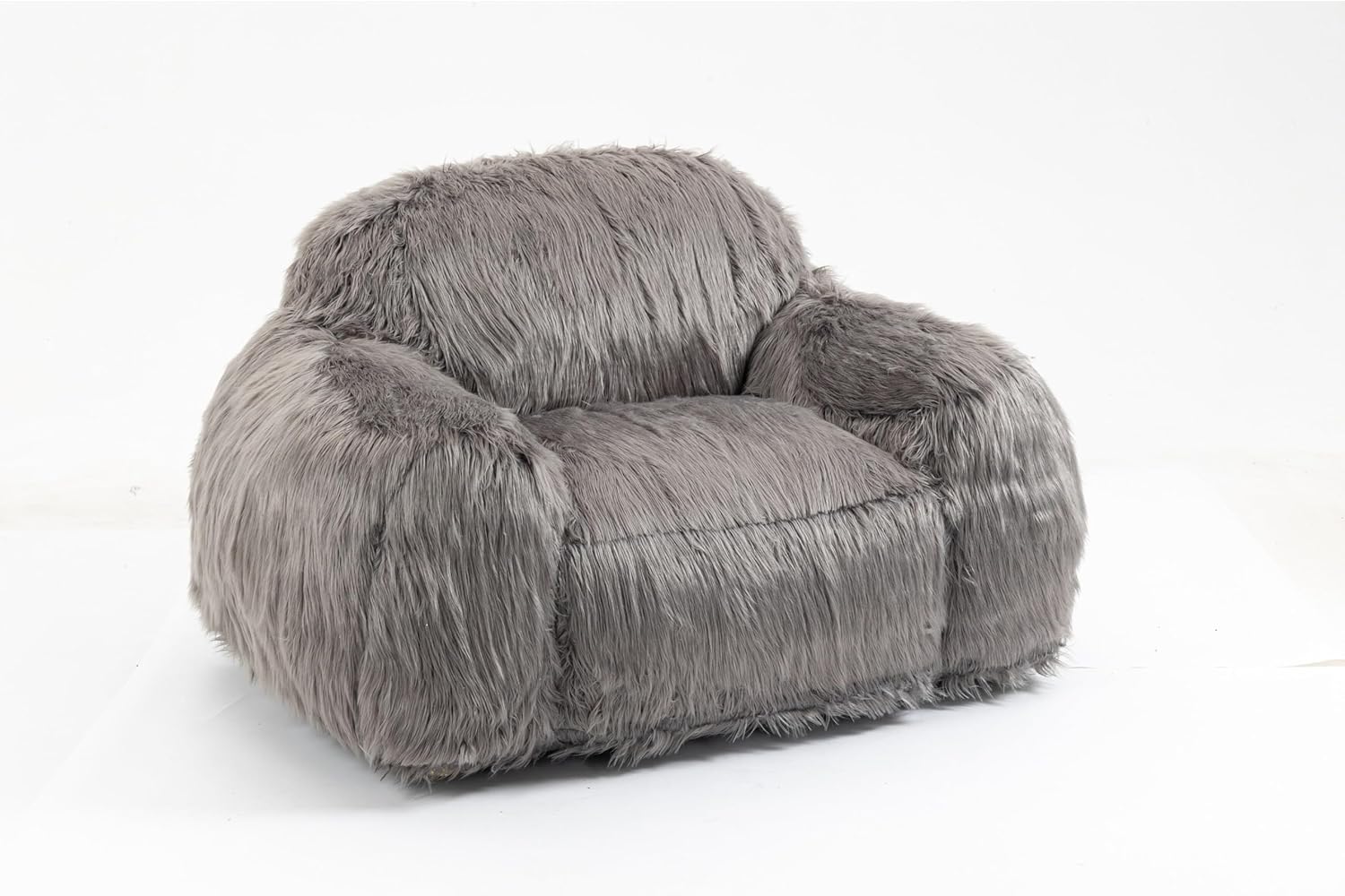 Grey Long Hair Bean Bag Chair Sofa E42454