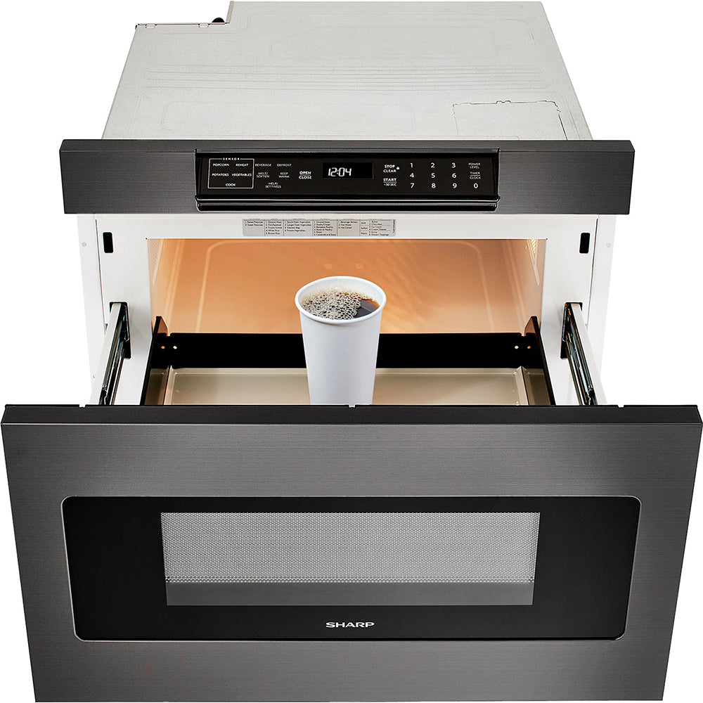 24" 1.2 cu. ft. 950W Microwave Drawer Oven, Black Stainless Steel B781801