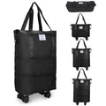Rolling Duffle Bag, Expandable Foldable Carry On Luggage with Wheels, Large Weekend Bag (Grey)