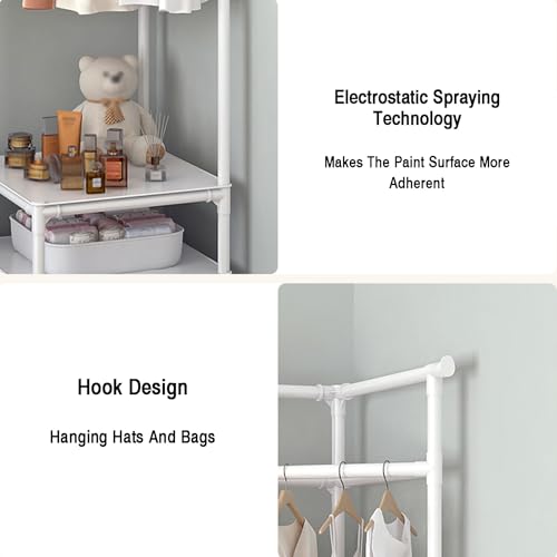Corner Coat Rack, 3-Tier Hall Tree Stand with Storage, Gray O738
