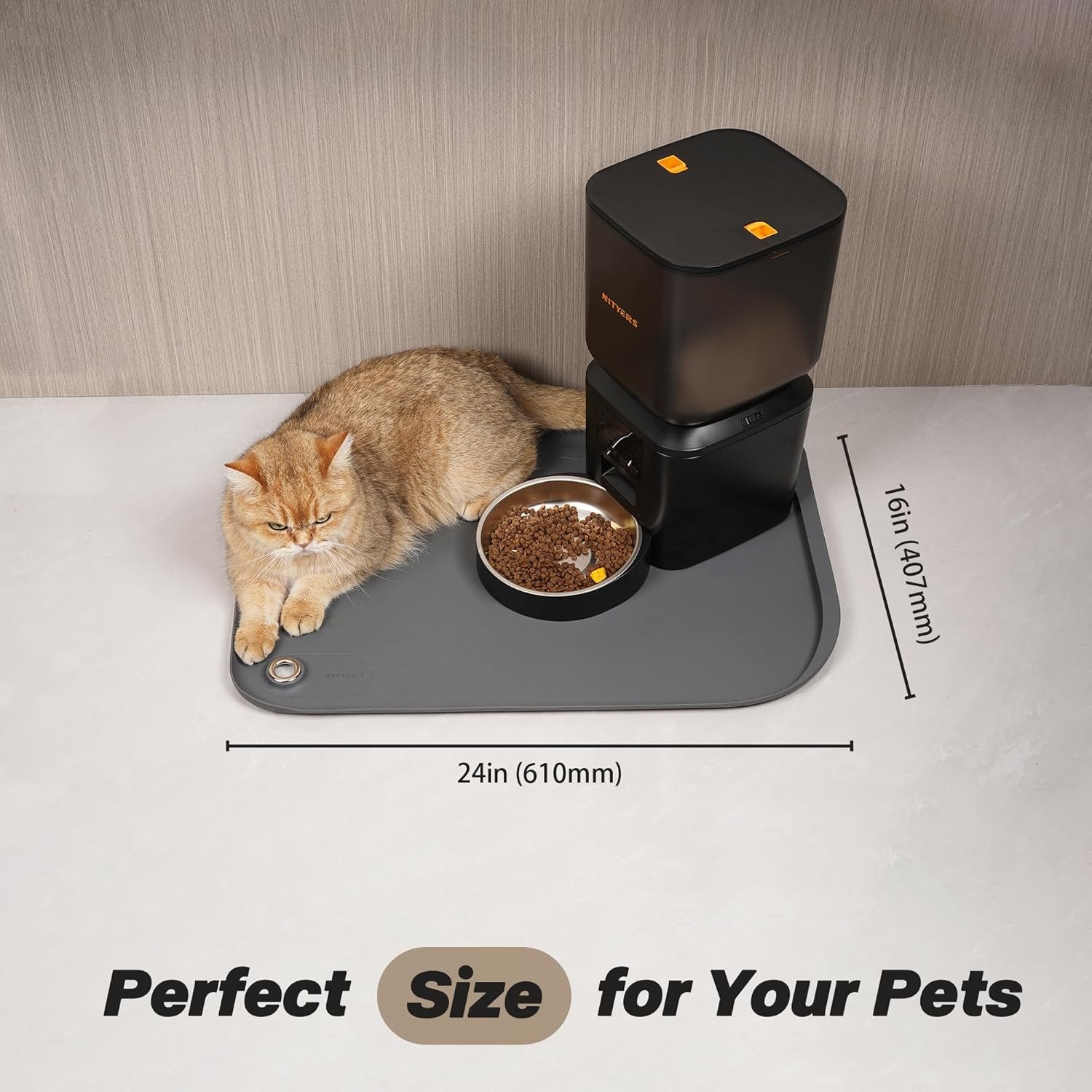 Waterproof Silicone Pet Feeding Mat with Pocket I361