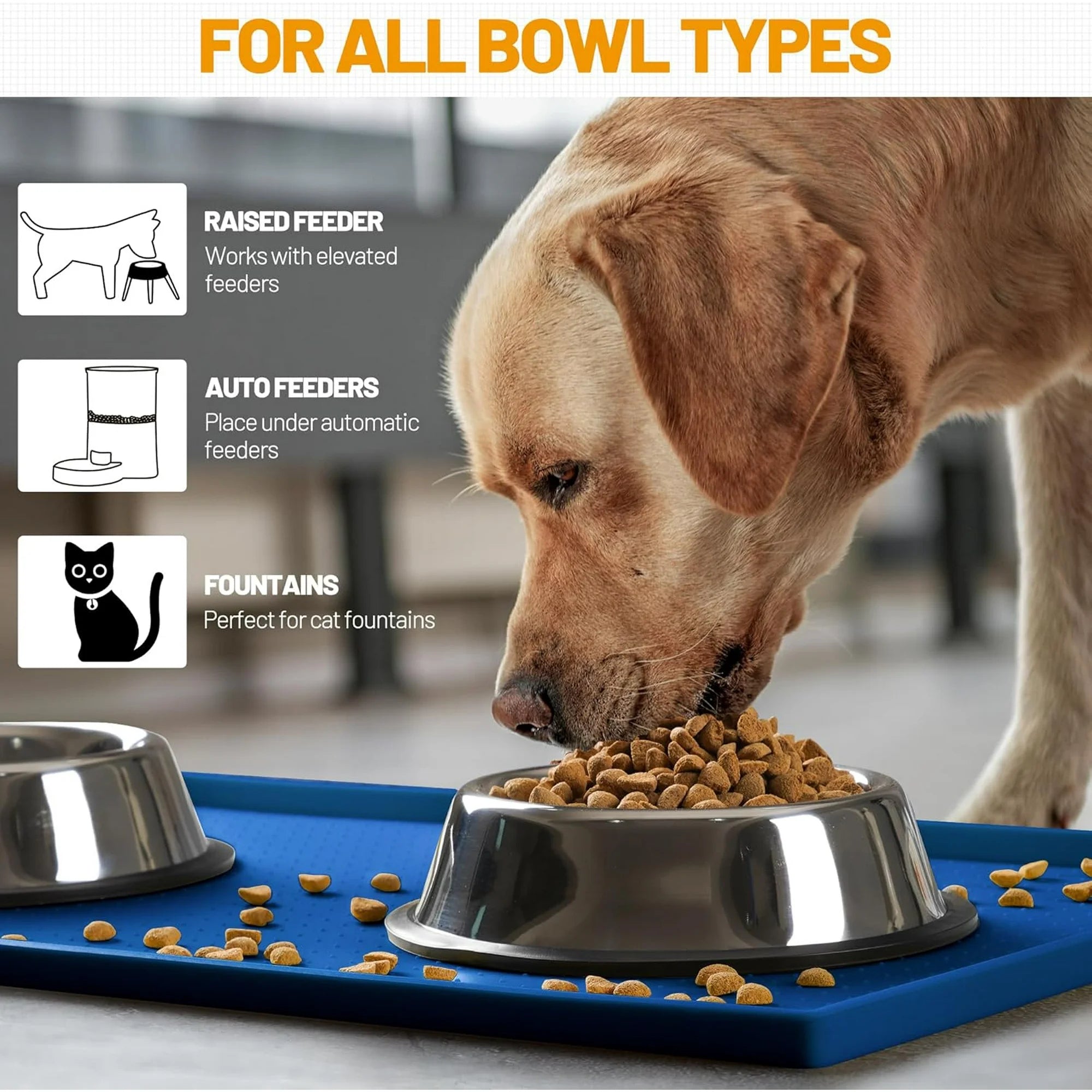 Dog Feeding Mat, Waterproof Silicone, Dishwasher Safe, Non-Slip Z60153