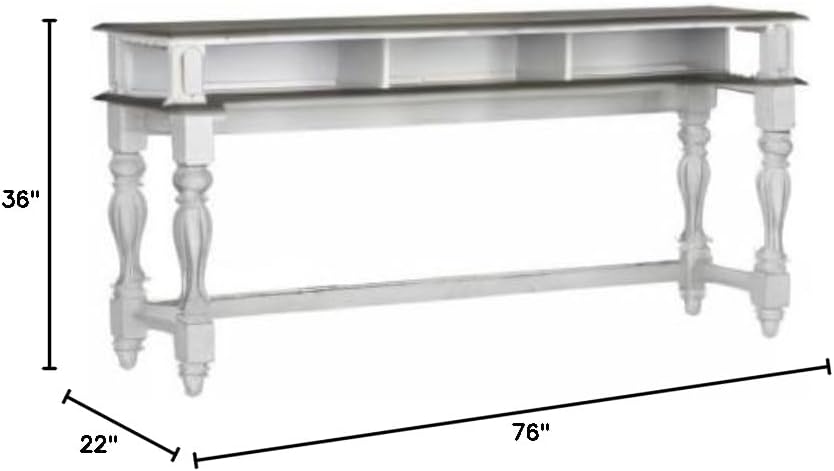 BOWERY HILL 4 Piece Console Set in White and Gray (1-Console and 3-Stools)
