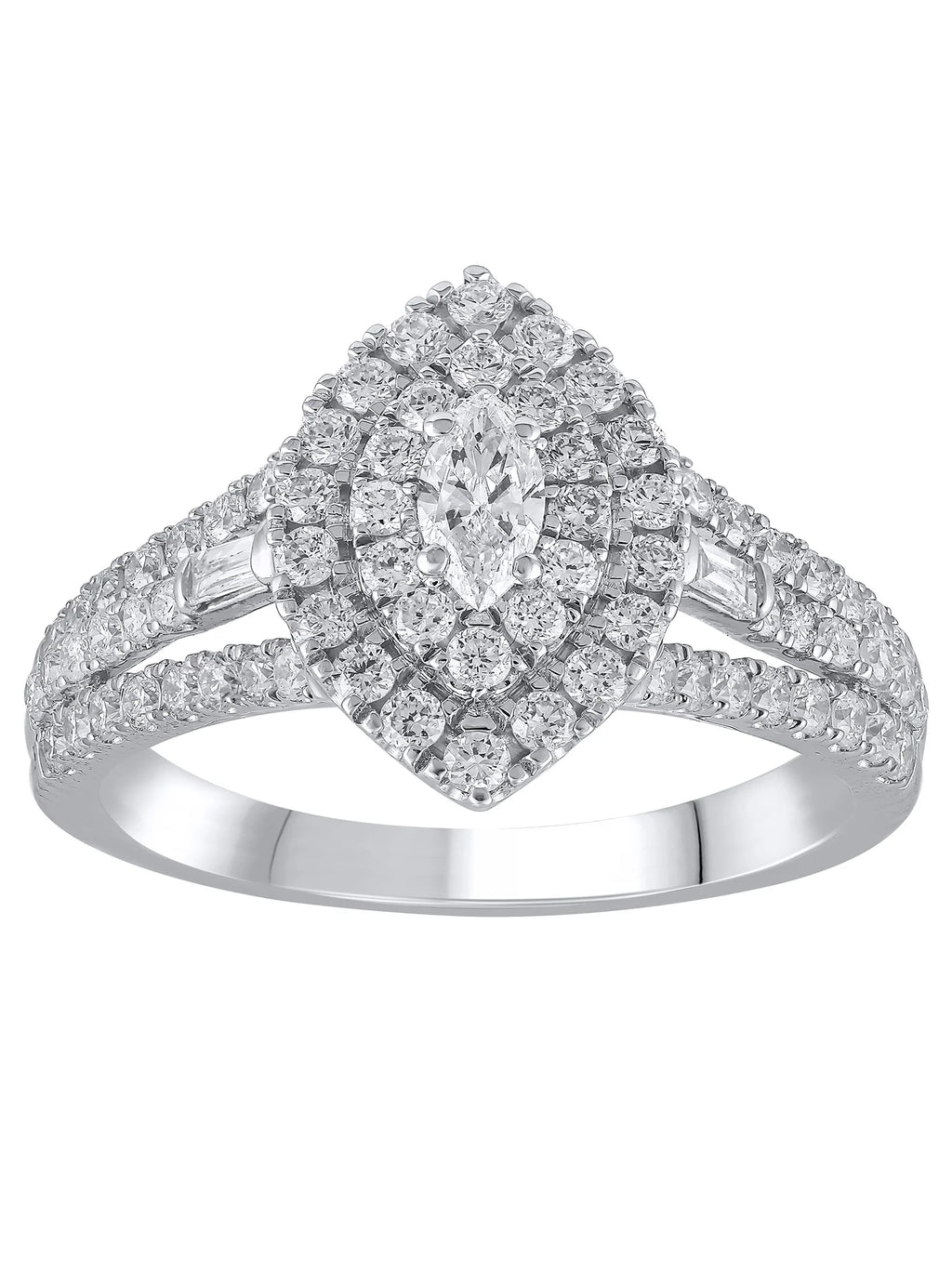 1 Carat T.W. (SI Clarity, H-I Color) Brilliance Fine Jewelry Lab Grown Diamond Engagement Ring in Sterling Silver, Size 5