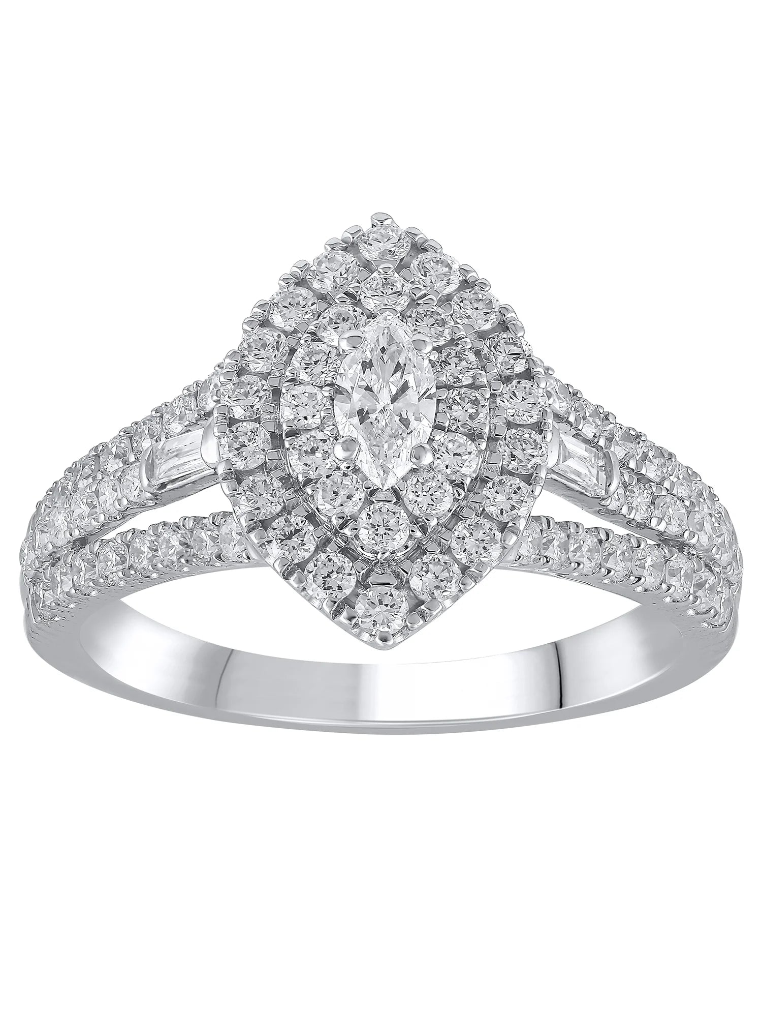 1 Carat T.W. (SI Clarity, H-I Color) Brilliance Fine Jewelry Lab Grown Diamond Engagement Ring in Sterling Silver, Size 5